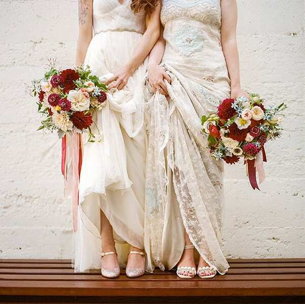 Same Sex Wedding Bouquet and Boutonnière Ideas | One Fab Day