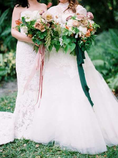 Same Sex Wedding Bouquet and Boutonnière Ideas | One Fab Day