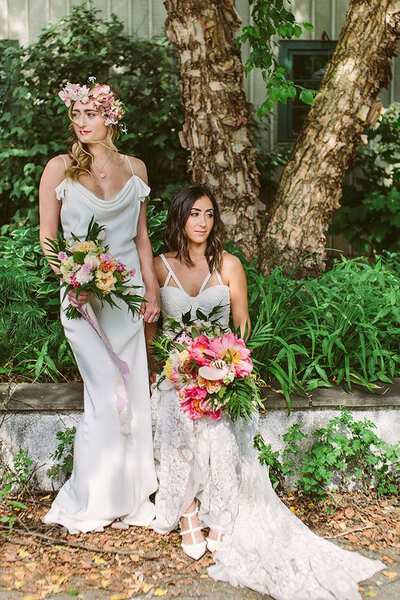 Same Sex Wedding Bouquet and Boutonnière Ideas | One Fab Day