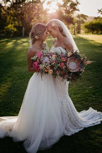 Same Sex Wedding Bouquet and Boutonnière Ideas | One Fab Day