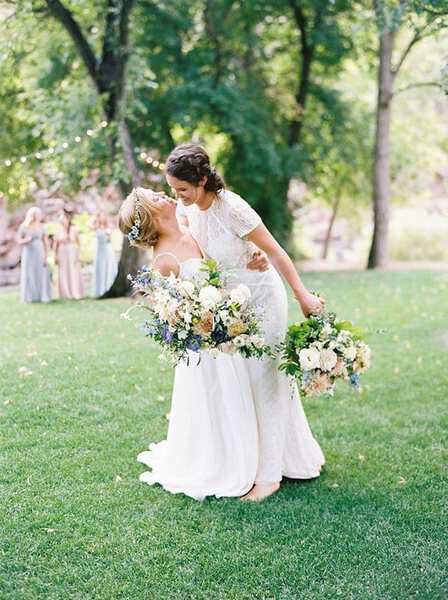 Same Sex Wedding Bouquet and Boutonnière Ideas | One Fab Day